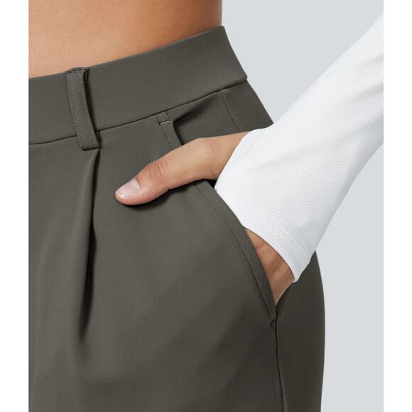 NWT Halara Flex™ High Waisted Pocket Straight Wide Leg Work Pants | Gray | SZ M - Picture 3 of 11